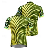 economico Maglie da uomo-Men's Cycling Jersey Color Block Geometic Short Sleeve Bike Tee Tshirt Jersey Top with 3 Rear Pockets Mountain Bike MTB Quick Dry Breathable Sports Red Navy Blue Blue Clothing Apparel