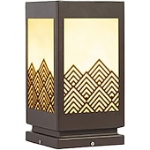 billige наружные настенные светильники-LED Outdoor Wall Lights Warm White 15/25cm Chinese Style Square Stainless Steel Column Head Light IP54 Outdoor Waterproof Garden Light Imitation Marble Lampshade Post Light LED Lawn Light Night Security Lighting