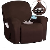 abordables Housse de fauteuil inclinable-Housse de fauteuil inclinable en daim imperméable, couleur unie, housse de protection simple, housse de chaise à bascule super lisse