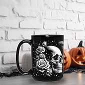 economico Tazze e tazzine-tazza con teschio regali goth da 13 once per donne regali con teschio per donne - regali da strega regali con teschio per uomo tazza da caffè con teschio grande e unica - decorazione goth tazza goth - tazza con teschio regali gotici per uomini regali per