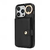 Недорогие Чехлы для iPhone-телефон Кейс для Назначение айфон 16 Айфон 15 Про Макс Плюс iPhone 14 13 12 11 Pro Max Plus Mini Кошелек для карт со стендом Кольца-держатели Разъем для карты Ретро ТПУ Кожа PU