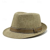 olcso Fedora kalap-Férfi Kentucky Derby Hat Szalmakalap Bulikalap Fekete Bor Bmbuszrost Divat Alkalmi Utca Napi Sima Fényvédő Légáteresztő