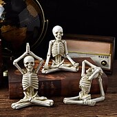 Недорогие Украшения на Хэллоуин-Хэллоуин йога скелет фигурка украшение с черепом безделушки из смолы