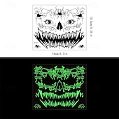 ieftine favor de partid-12 bucăți autocolant de tatuaj amuzant de groază de Halloween, care strălucește în întuneric, autocolant pentru față, autocolant rezistent la apă pentru cicatrice de păianjen 3d