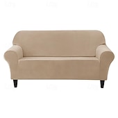 baratos Cobertura de Sofa-capa completa de veludo para sofá capa de sofá pelúcia e extensível tecido macio e durável com tudo incluído - fácil de instalar limpo - perfeito para proteger e melhorar seu sofá