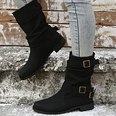 levne Kotníkové boty-Dámské Boty Slouchy boty Větší velikosti Venkovní Denní Pevná barva Boty do lýtka Zima Kačenka Oblá špička Elegantní Na běžné nošení Pohodlné PU Povaleč Černá Hnědá Šedá