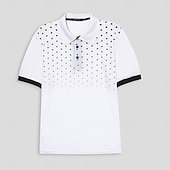 abordables Polo classique pour homme-Homme POLO Tee Shirt Golf Casual du quotidien Col polo Classique Manche Courte Décontractées Flexible Pois Bouton devant Eté Printemps Standard Noir Blanche Rouge bleu marine Orange Gris Clair POLO