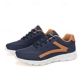 baratos Ténis para Homem-tênis esportivo masculino marinho e marrom com design leve para corrida e uso casual
