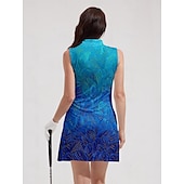 cheap Golf Dresses-Women&#039;s Golf Dress Blue Sleeveless Ladies Golf Attire Clothes Outfits Wear Apparel