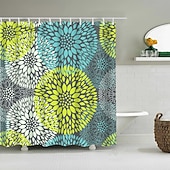 cheap Shower Curtains-Shower Curtain with Hooks 180cm*180cm(70&quot;*70&quot;) Polyester Washable Waterproof Pattern Bathroom Bathtub Decor Dahlia Flower