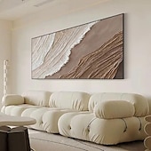 billiga Landskapsmålningar-beige brun 3d målning handgjord brun wabi sabi konstverk oljemålning handmålad texturerad oljemålning beige oljemålning brun abstrakt canvas konst modern horisontell dekor konst