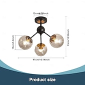 cheap Flush Mounts &amp; Semi Flush Mounts-LED Ceiling Lights 3-Color Light Source 18/41cm 1/3-Light Vintage Semi Flush Mount Ceiling Light Fixture with Glass Globe E26/E27 Black Ceiling Light for Hallway Stairway Porch Entryway Kitchen Bedroom Laundry Farmhouse 110-240V