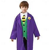 abordables Costumes pour garçons-Joker : Folie à Deux Joker Pitre Manteau Pantalon Veste Enfant Garçon Cosplay Fête / Soirée Carnaval Mascarade Costume de carnaval facile