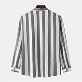 voordelige heren overhemd met knopen-Voor heren Overhemd Zomer overhemd Normaal shirt Strand hemd Overhemd met knopen Gestreepte shirts Zwart Geel Lichtgroen Blozend Roze Koningsblauw Lange mouw Gestreept Revers Vakantie Hawaii