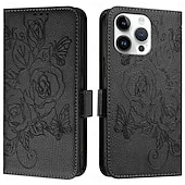 お買い得  iPhone用ケース-電話 ケース 用途 iPhone 16 iPhone 15 プロマックスプラス iPhone 14 13 12 11 Pro Max Plus Mini SE バックカバー スタンド付き 磁石バックル リストストラップ付き レトロ風 花 TPU PUレザー