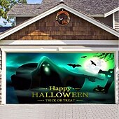 Halloween Door Decorations Halloween Garage Door Cover Pumpkins Jack O Lantern Outdoor Banner Ghost Bats Large Backdrop Decoration for Holiday Out door Decorations Door Home Wall Decorations 43