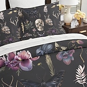 levne Halloween ložnice-Sada povlečení na přikrývku v tmavém stylu halloween - děsivý a tajemný design - obsahuje povlak na přikrývku a povlak na polštář - měkká a odolná látka