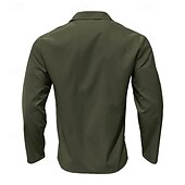 preiswerte Herrenhemd zum Knöpfen-Herren Hemd Sommerhemd Freizeithemd Strandhemd Schwarz Weiß Armeegrün Grau Leicht Blau Langarm Einfach Revers Urlaub Hawaiianisch Button-Down Bekleidung Polyester Mode Lässig Bequem