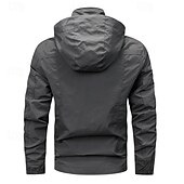 cheap Men&#039;s Jackets &amp; Coats-Men&#039;s Outdoor Jacket Transition Jacket Hiking Removable Multiple Pockets All Seasons Plain Casual Hooded Regular Black Khaki Dark Blue Gray Jacket