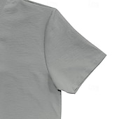 cheap Business Casual-Men&#039;s Shirt Linen Shirt Chinese Collar Shirt Mandarin Collar Shirt Casual Shirt Button Up Shirt Plain Vacation Street Black White Pink Khaki Short Sleeve Grandad Collar Summer Clothing Apparel