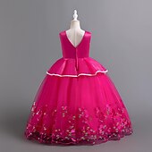 levne Párty šaty-Děti Dívčí Šaty na párty Pevná barva Flitry Puntíky Bez rukávů Svatební Vánoční Večírek Elegantní Princeznovské Polyester Maxi Flitrové šaty Šaty na párty Tylové šaty Léto Jaro Podzim 4-12 let Čern