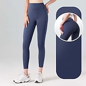 economico Leggings e collant da yoga-Per donna Pantaloni da yoga Leggings da yoga Fascia Elastica Vita Alta Yoga Allenamento in Palestra Pilates Collant Grigio scuro Nero Avorio Gli sport Abbigliamento sportivo Elasticizzato Taglia