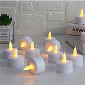 cheap Candle Lights-6pcs Rechargeable LED Flameless Candles - Battery Operated Votive Tea Lights for Christmas, Valentine&#039;s Day, Thanksgiving, and Home Wedding Decorations