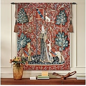 cheap Jacquard Woven Tapestries-Jacquard Woven Medieval Tapestry Gobelin Aubusson The Lady and The Unicorn Loom Cotton Weave Wall Art Hanging Larger Tapestry Historic Middle Ages Tapestry Reproduction (without tassels and rod)