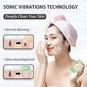 economico Apparecchi per la cura del viso-detergente viso elettrico con vibrazione ad alta frequenza per massaggio con sfera in silicone