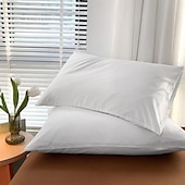 abordables Sábanas y funda de almohada-Juego de 2 fundas de almohada tipo sobre de color liso - incluye dos fundas de almohada - diseño elegante y versátil - tela suave y duradera