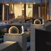 economico applique da esterno-luci da parete per esterni a led luci bianche calde del cappuccio della posta lampada a colonna di recinzione quadrata luci moderne della colonna ip65 impermeabile recinzione cancello luce di