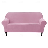 baratos Cobertura de Sofa-capa completa de veludo para sofá capa de sofá pelúcia e extensível tecido macio e durável com tudo incluído - fácil de instalar limpo - perfeito para proteger e melhorar seu sofá