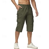 economico Classico-Per uomo Pantaloncini modello cargo Pantaloni modello Capri Maglia da escursione Bottoni Vita elastica Multi tasca Liscio Indossabile Polpaccio Esterno Giornaliero Campeggio e hiking Di tendenza