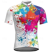 preiswerte Radtrikot Herren-Herren Radtrikot Graffiti Kurzarm Fahhrad T-Shirt Trikot mit 3 Gesäßtaschen Mountainbike MTB Schnelltrocknend Anatomisches Design Feuchtigkeitsableitend Atmungsaktiv Sport Weiß Gelb Blau Bekleidung