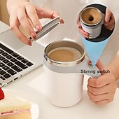 tanie Sprzęt kuchenny-mikser ze stali nierdzewnej znak kubek magnetyczny obrotowy blender automatyczne mieszanie kubek do kawy mleko kubek do mieszania podgrzewacz butelka ładowanie przez USB