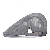 cheap Men&#039;s Hats-Men&#039;s Flat Cap Ascot Hat Newsboy Hat Black White Acrylic Fibers Mesh Fashion Casual Street Daily Plain Adjustable Sunscreen Breathable