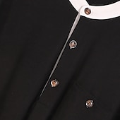 olcso Alkalmi Henley póló-Férfi Póló Henley ing Tee Top Hosszú ujjú ing Hosszú ujj Színes Divat Dizájn Alap Kollázs Henley Vakáció Utca Alkalmi Tavasz &amp; Ősz Fekete Tengerészkék Narancssárga Henley póló