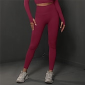 economico Leggings e collant da yoga-Per donna Pantaloni da yoga Leggings da yoga Vita Alta Yoga Allenamento in Palestra Pilates Collant Grigio scuro Nero Borgogna Spandex Gli sport Abbigliamento sportivo Elasticizzato Taglia piccola