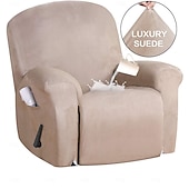 abordables Housse de fauteuil inclinable-Housse de fauteuil inclinable en daim imperméable, couleur unie, housse de protection simple, housse de chaise à bascule super lisse