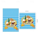 economico Forniture per feste-118 pezzi di forniture per festa dell&#039;oktoberfest 16 pezzi 9 piatti piani 16 pezzi 7 piatti da dessert 16 tazze 1 tovaglia 20 tovaglioli per il pranzo 1 striscione e 48 pezzi coltello forchetta e