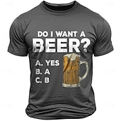 cheap Men&#039;s Graphic T Shirt-Mens Funny Beer Graphic T-Shirt - Hobbies &amp; Lifestyle &#039;Do I Want A Beer?&#039; Humor Short Sleeve Top