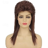 economico Parrucche storiche-Parrucca per Donne Lunghezza Spalla Capelli Lisci Naturali a Strati Costume Rock Anni &#039;70 &#039;80 per Halloween feste Cosplay
