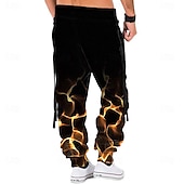 billiga Joggingbyxor-Herr Grafisk Joggingbyxor Joggare Byxor Medium Midja Dragsko Elastisk midja Ledigt Utomhus Gata Vardag Ficka Vår Höst Vinter 3D-tryck Svart