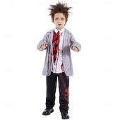 levne Zombie-Zombie Student předvečer Všech svatých Cosplay kostým Kostým na Večírek Maškarní Úbory cosplay Dětské Chlapecké Karneval Plesová maškaráda Mardi Gras Výkon Párty předvečer Všech svatých Jednoduch