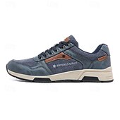 cheap Men&#039;s Sneakers-Men&#039;s Brown Casual Sneakers - Leather and Canvas Lace-Up Walking Shoes for Everyday Wear