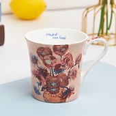 baratos Canecas &amp; Chávenas-Caneca van gogh bone china - xícara de café de cerâmica criativa e artística com famoso design de pintura a óleo - caneca de porcelana em caixa de presente exclusiva para uso doméstico