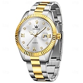 cheap Quartz Watches-OLEVS Men Quartz Watch Fashion Business Wristwatch Luminous Calendar Waterproof Decoration Steel Watch