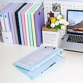 お買い得  事務用品-大容量のA4ファイルフォルダー収納ボックス、プレートクリップ付き、テスト用紙情報ブック、学生向け科目分類