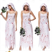 levne Zombie-Zombie Duch nevěsta předvečer Všech svatých Cosplay kostým Kostým na Večírek Maškarní Úbory cosplay Dospělé Dámské Karneval Plesová maškaráda Mardi Gras Výkon Párty předvečer Všech svatých Jednoduch