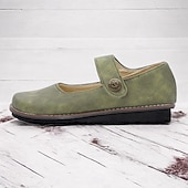 levne 50. léta 20. století-zelené dámské vintage mary jane flats - pohodlné a univerzální boty pro volný čas pro každodenní nošení a procházky